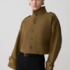 Rue Funnel Neck Bomber Jacket – Khaki
