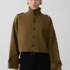Rue Funnel Neck Bomber Jacket – Khaki