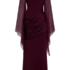 Samantha Waterfall Sleeves Maxi Dress – Wine