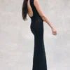 Samara Sleeveless Diamante Maxi Dress – Black