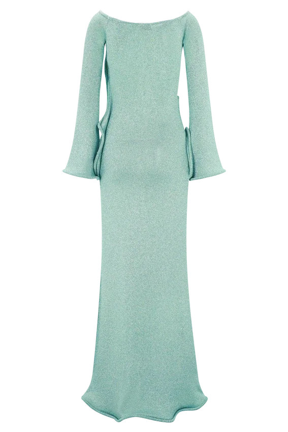 Sandrine Lurex Knit Maxi Dress – Aqua Sandrine Lurex Knit Maxi Dress – Aqua