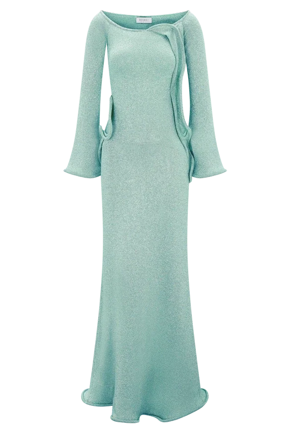 Sandrine Lurex Knit Maxi Dress – Aqua Sandrine Lurex Knit Maxi Dress – Aqua
