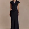 Saphira Shirt Corset Maxi Dress – Black Saphira Shirt Corset Maxi Dress – Black