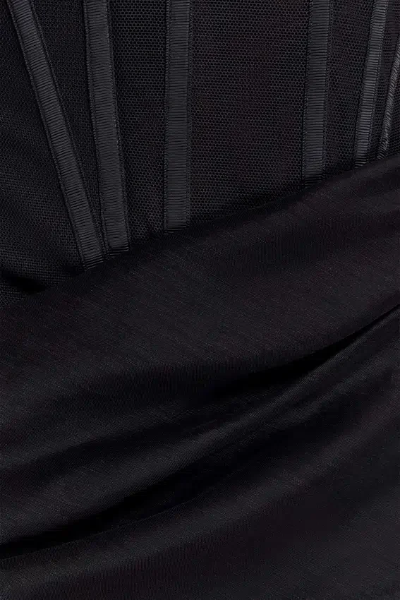 Saphira Shirt Corset Maxi Dress – Black Saphira Shirt Corset Maxi Dress – Black