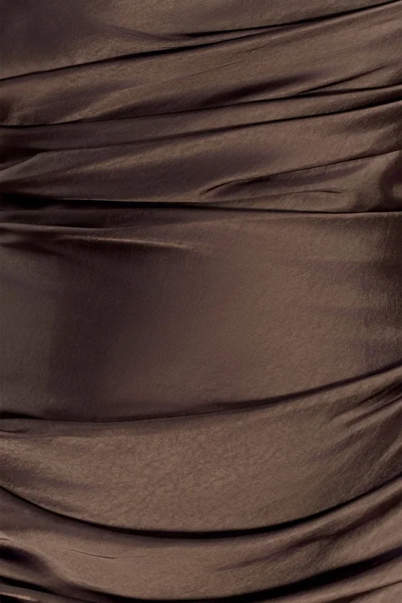 Sarah Strapless Maxi Dress With Waist Tie – Mocha Sarah Strapless Maxi Dress With Waist Tie – Mocha