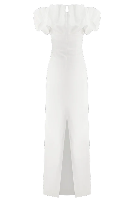 Sariya Sculptural Maxi Dress – White Sariya Sculptural Maxi Dress – White