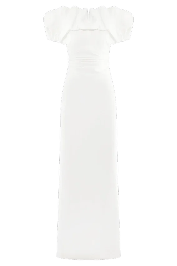 Sariya Sculptural Maxi Dress – White Sariya Sculptural Maxi Dress – White