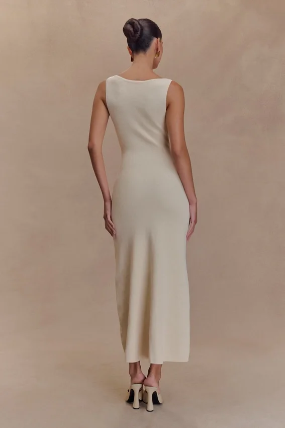 Sawyer Sleeveless Buttoned Maxi Dress – Ivory Sawyer Sleeveless Buttoned Maxi Dress – Ivory