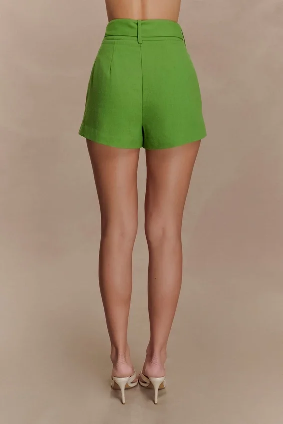 Scout Linen Belted Shorts – Green Scout Linen Belted Shorts – Green