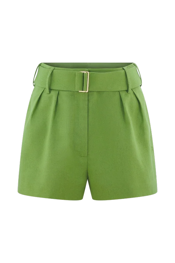 Scout Linen Belted Shorts – Green Scout Linen Belted Shorts – Green