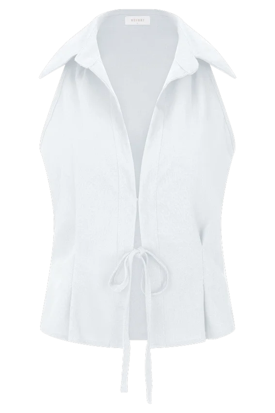 Scout Sleeveless Linen Shirt – White Scout Sleeveless Linen Shirt – White