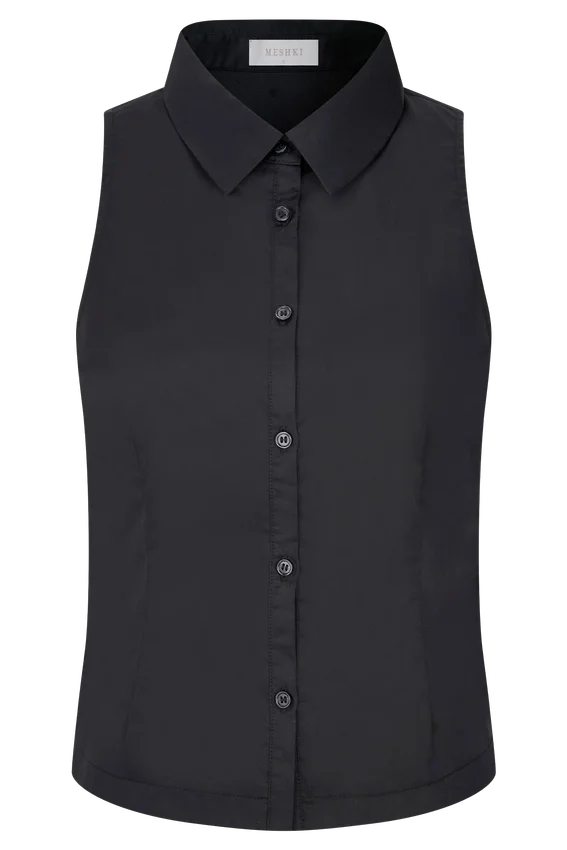 Selene Sleeveless Halter Shirt – Black Selene Sleeveless Halter Shirt – Black