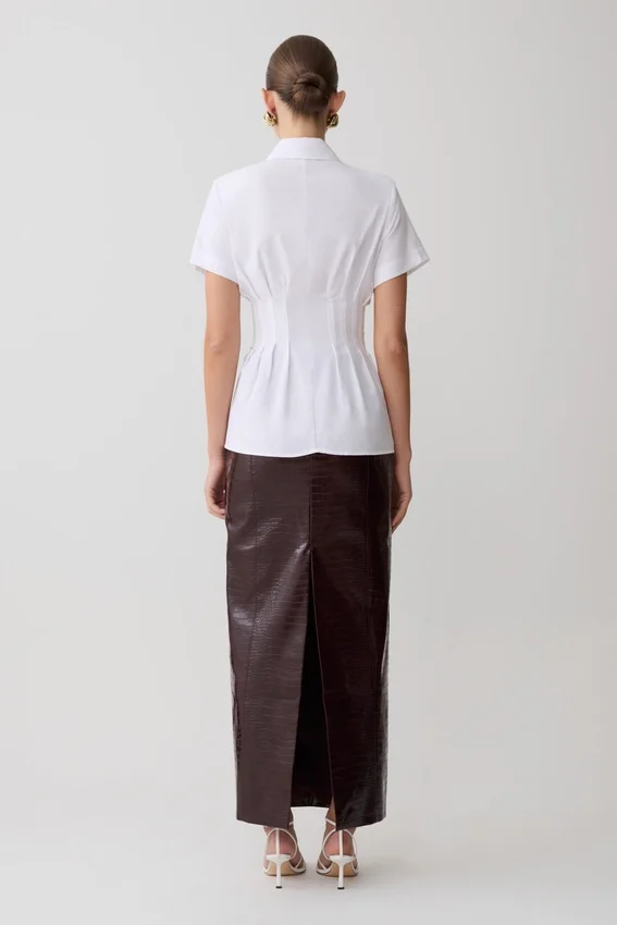 Selma Short Sleeve Linen Shirt – White Selma Short Sleeve Linen Shirt – White