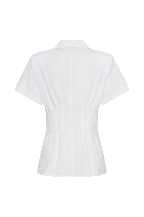 Selma Short Sleeve Linen Shirt – White Selma Short Sleeve Linen Shirt – White