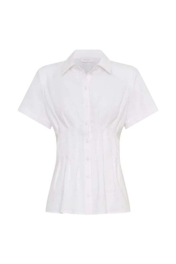 Selma Short Sleeve Linen Shirt – White Selma Short Sleeve Linen Shirt – White