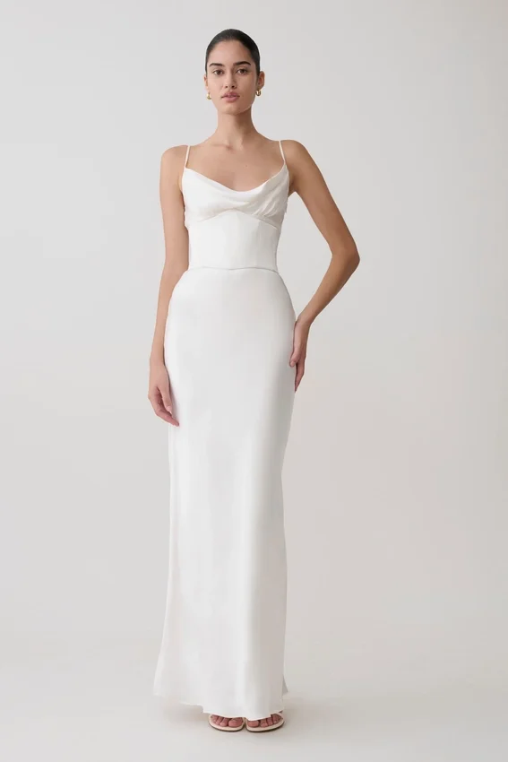 Seraphine Corset Satin Maxi Dress – Ivory Seraphine Corset Satin Maxi Dress – Ivory