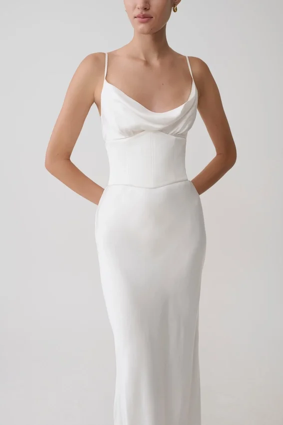 Seraphine Corset Satin Maxi Dress – Ivory Seraphine Corset Satin Maxi Dress – Ivory