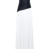 Serena Strapless Taffeta Maxi Dress – White/Black