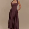 Sharon Scuba Jersey Midi Dress – Cacao Brown