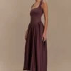 Sharon Scuba Jersey Midi Dress – Cacao Brown