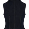 Shona Denim Vest With Decorative Buttons – Washed Indigo Blue