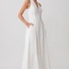 Sienna Button Down Maxi Dress – White