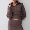 Skylaine Knit Mini Skirt – Brown Marle