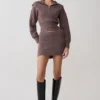 Skylaine Zip Knit Jumper – Brown Marle