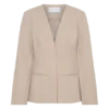 Solenne Collarless Suiting Blazer – Natural Marle