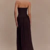 Stacie Pleated Halter Maxi Dress – Cacao