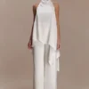 Sydney Straight Leg Satin Pants – Ivory