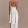 Sydney Straight Leg Satin Pants – Ivory