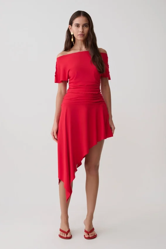 Talise Modal Hankie Midi Skirt – Red Talise Modal Hankie Midi Skirt – Red