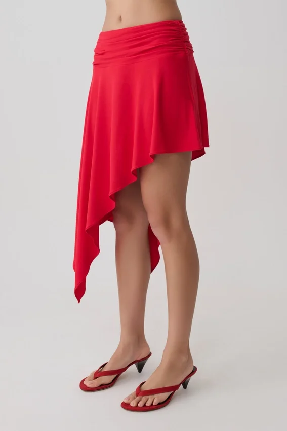 Talise Modal Hankie Midi Skirt – Red Talise Modal Hankie Midi Skirt – Red