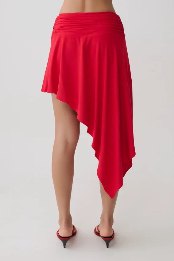 Talise Modal Hankie Midi Skirt – Red Talise Modal Hankie Midi Skirt – Red