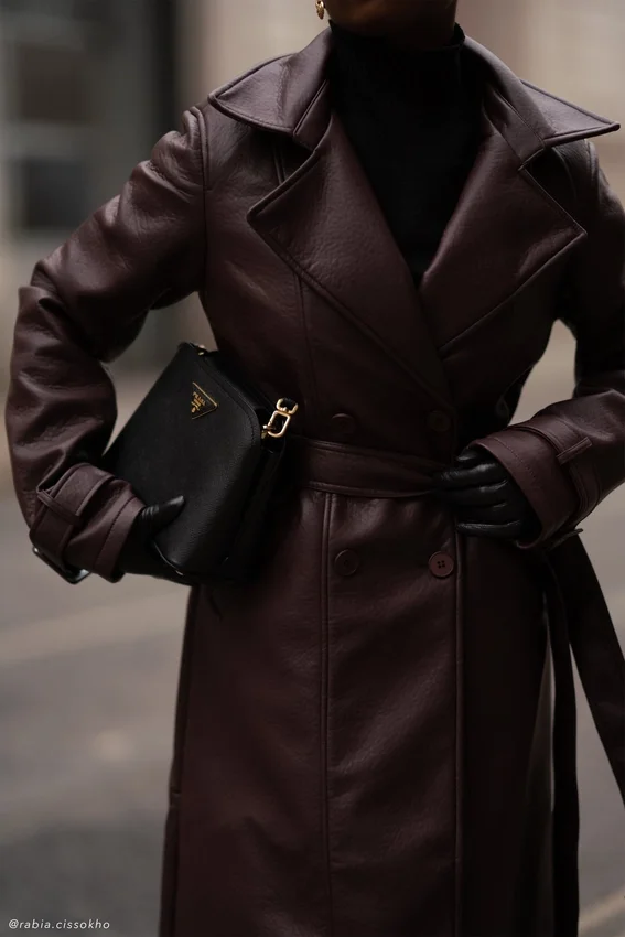 Tarah Faux Leather Trench Coat – Cacao Brown Tarah Faux Leather Trench Coat – Cacao Brown