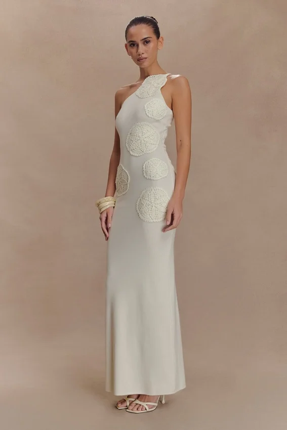Teneika Crochet Knit Maxi Dress – Ivory Teneika Crochet Knit Maxi Dress – Ivory