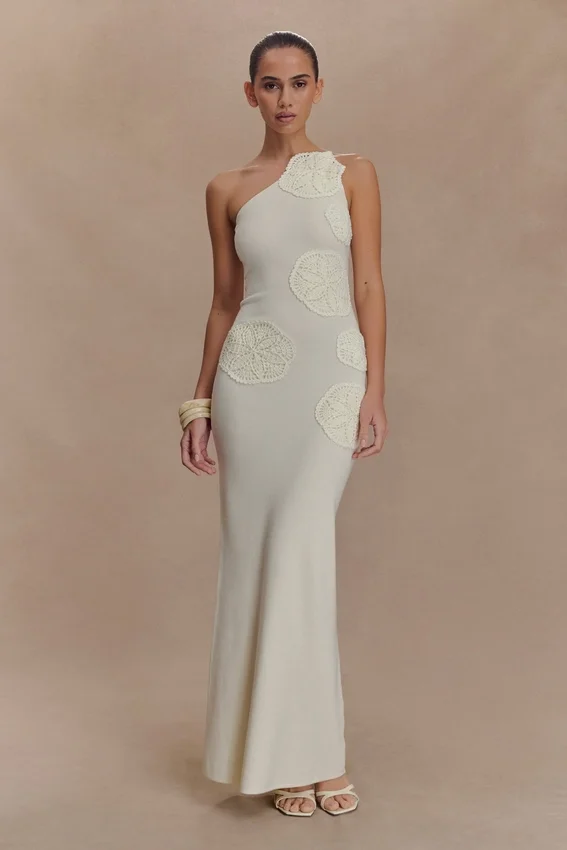 Teneika Crochet Knit Maxi Dress – Ivory Teneika Crochet Knit Maxi Dress – Ivory