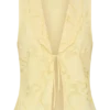 Tessa Broderie Tie Front Sleeveless Top – Lemon Tessa Broderie Tie Front Sleeveless Top – Lemon