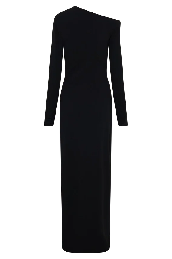 Thalyn Crepe Maxi Dress With Split – Black Thalyn Crepe Maxi Dress With Split – Black