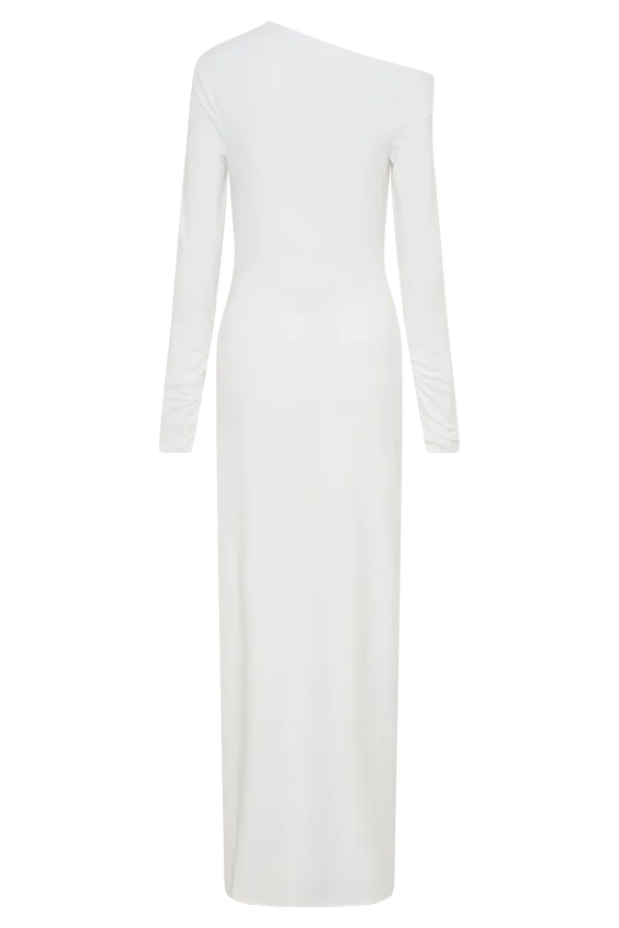 Thalyn Crepe Maxi Dress With Split – White Thalyn Crepe Maxi Dress With Split – White