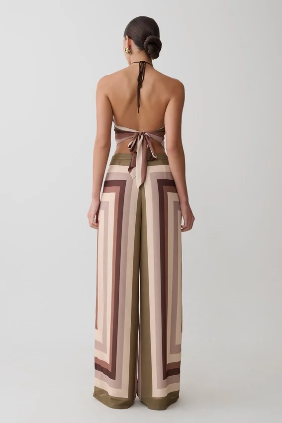 Rachel Chiffon Straight Leg Pants – Multi Stripe Rachel Chiffon Straight Leg Pants – Multi Stripe