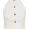 Tiara Halter Neck Suiting Top – White