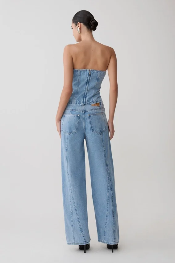 Roy Mid Rise Wide Leg Denim Jeans – Classic Blue Roy Mid Rise Wide Leg Denim Jeans – Classic Blue