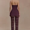Trena Crochet Knit Pants – Chocolate