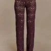 Trena Crochet Knit Pants – Chocolate