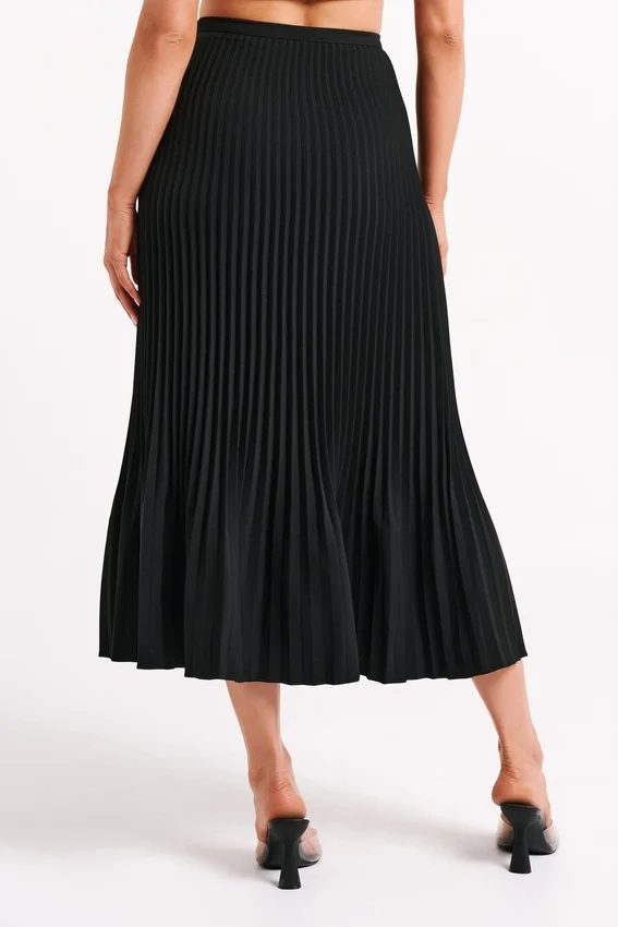 Twyla Pleated Suiting Maxi Skirt – Black Twyla Pleated Suiting Maxi Skirt – Black