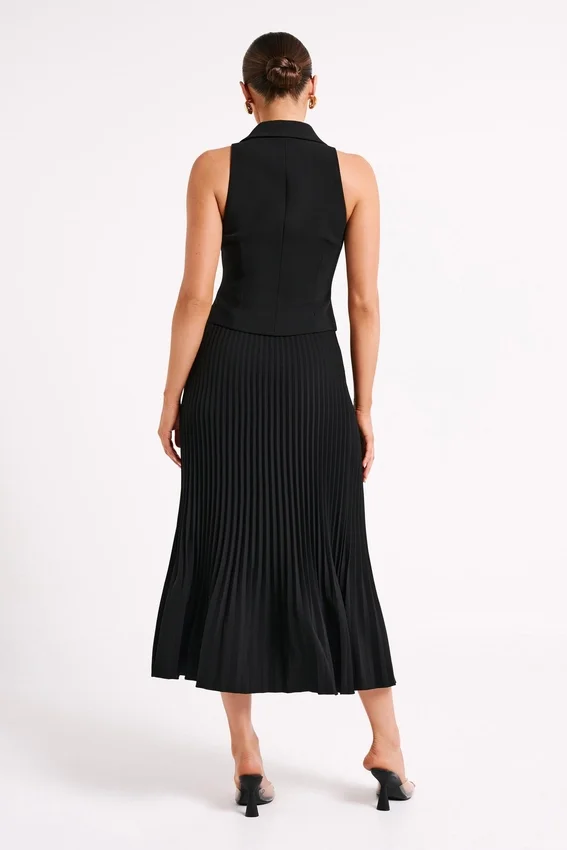 Twyla Pleated Suiting Maxi Skirt – Black Twyla Pleated Suiting Maxi Skirt – Black