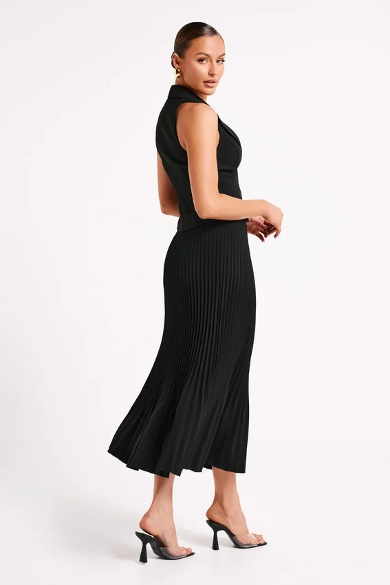 Twyla Pleated Suiting Maxi Skirt – Black Twyla Pleated Suiting Maxi Skirt – Black