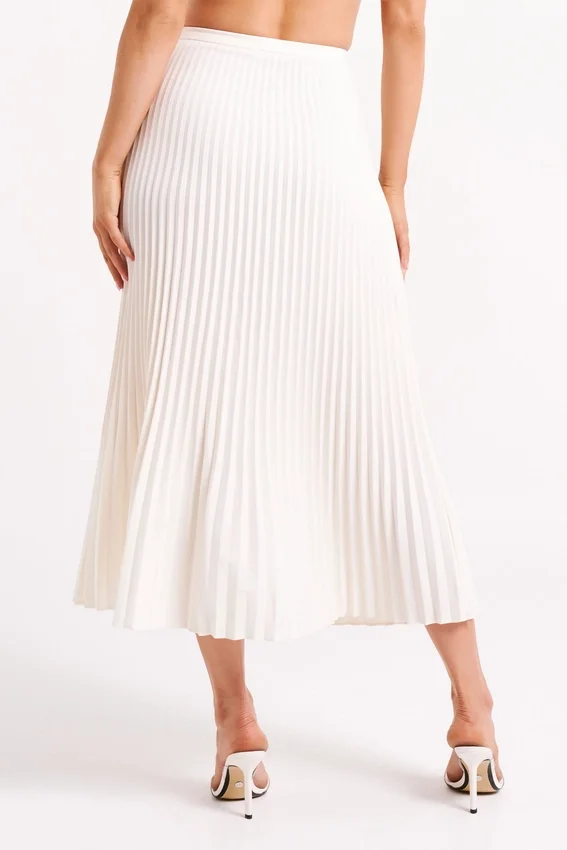 Twyla Pleated Suiting Maxi Skirt – Ivory Twyla Pleated Suiting Maxi Skirt – Ivory